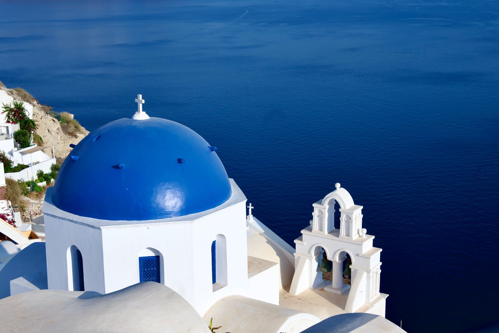 Santorini blue domes, Greece