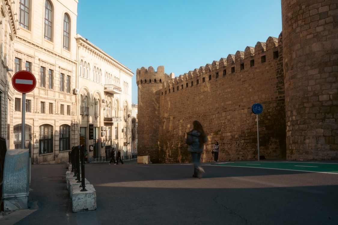 Historic old city walls of Baku, Azerbaijan